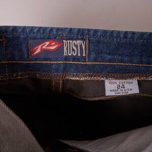 1990s Deadstock Charcoal and Denim Blue Rusty Surf Jeans
